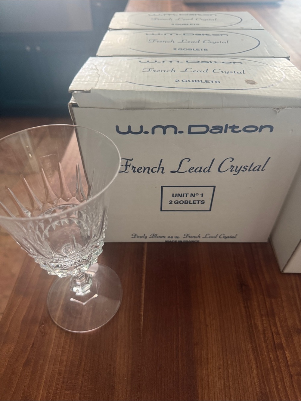French Lead Crystal Clear Goblet - Clear